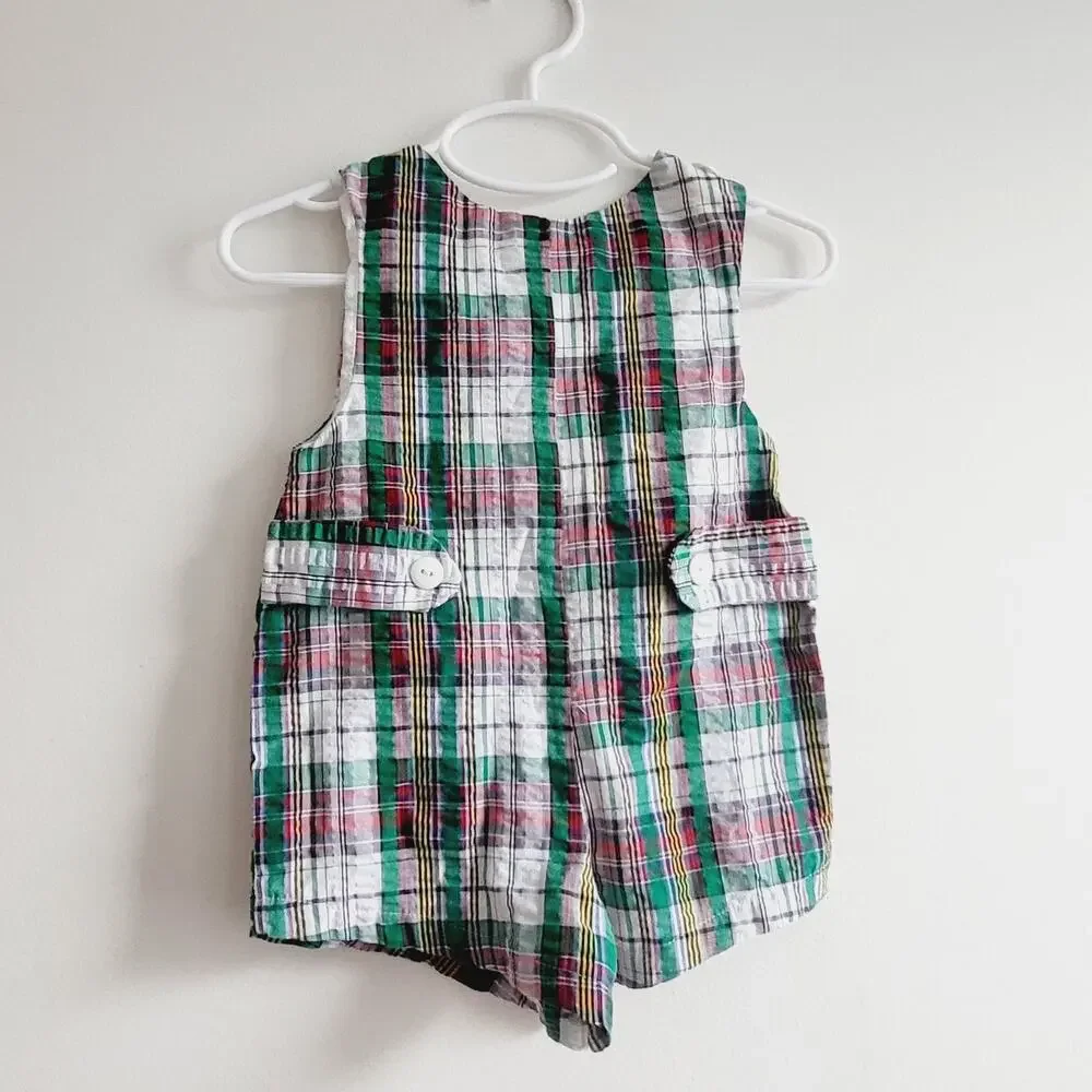 Sailboat plaid romper size 3-6M